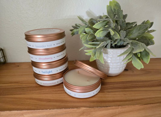 Rose Gold Tin Candle